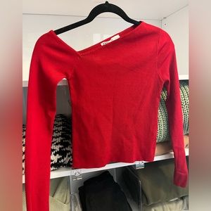 Zara asymmetric red top